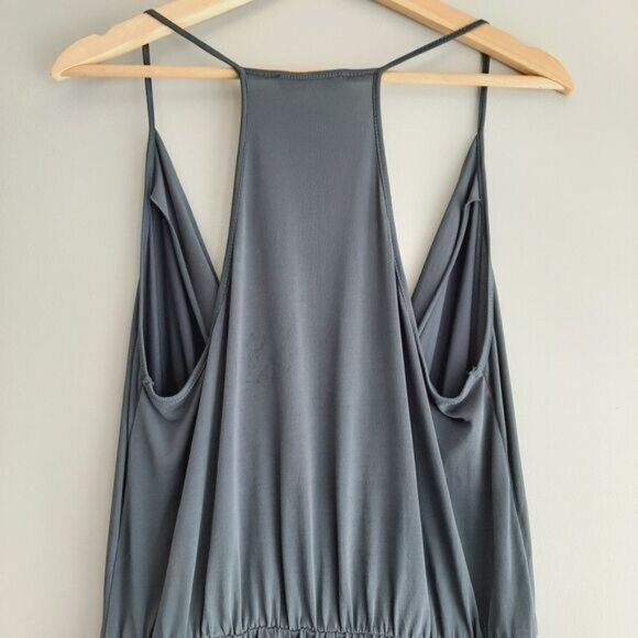 BEAR DANCE / Surplice Spaghetti Strap Stretchy & Soft Romper Blue Sz L - Picture 7 of 10